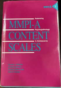 Mmpi-A Content Scales: Assessing Psychopathology in Adolescents (Volume 1)