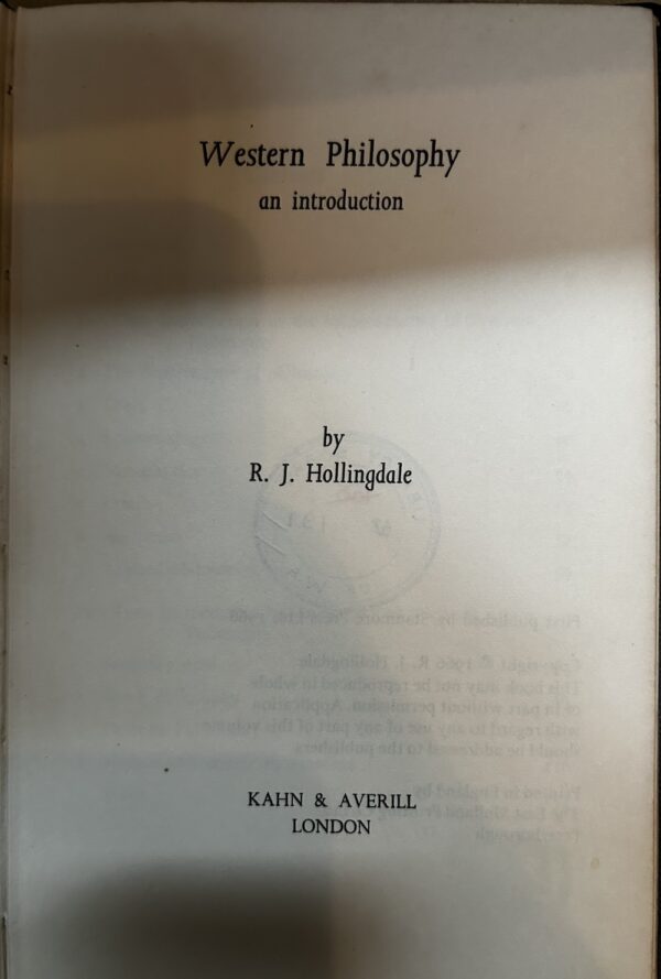 Western Philosophy RJ Hollingdale - title