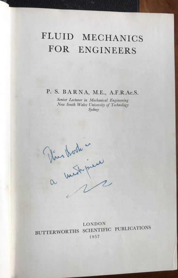 Fluid Mechanics for Engineers PS Barna - title