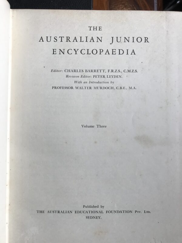 The Australian Junior Encyclopaedia Charles Barrett - title