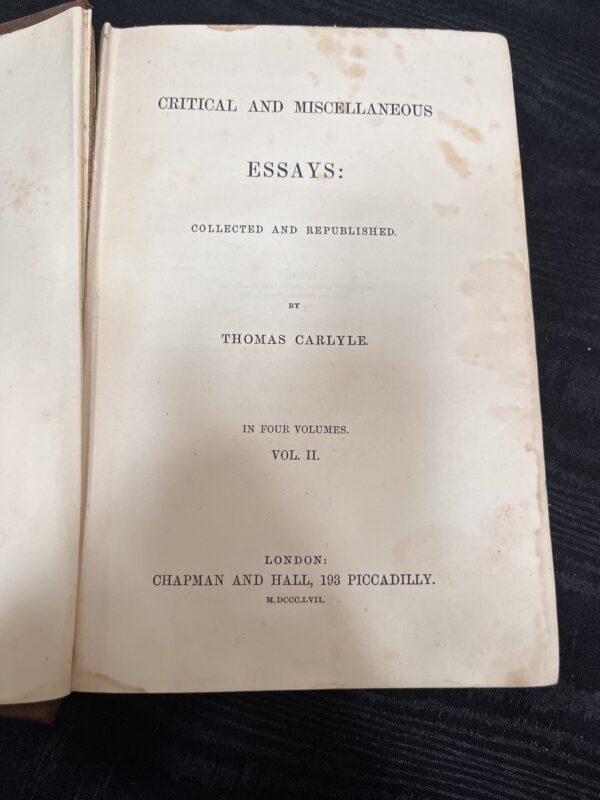 Critical and Miscellaneous Essays- Collected and Republished Thomas Carlyle title