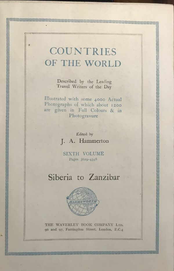 Countries of the World Siberia to Zanzibar JA Hammerton (Editor) title