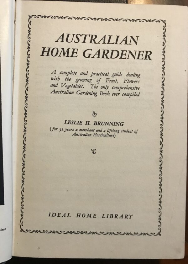 Australian Home Gardener Leslie H Brunning title