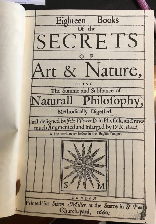 Eighteen Books of the Secrets of Art & Nature Johann Jacob Wecker title