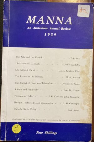 Manna An Australian Annual Review 1959 RM Gascoigne (Editor)