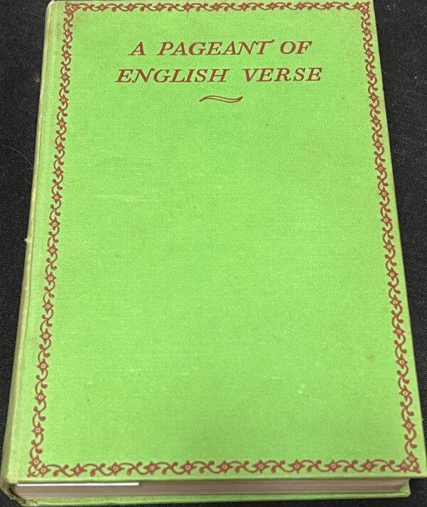 A Pageant of English Verse EW Parker (Editor)