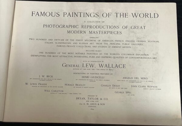 Famous Paintings of the World General Lew Wallace Henri Giudicelli title